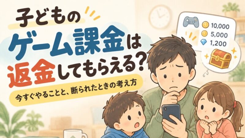 子どものゲーム課金は返金してもらえる?｜今すぐやることと、断られたときの考え方 